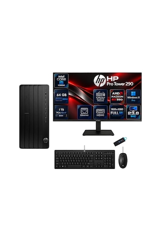 HP Pro Tower 290 G9 623Y0ETRNP35 i5-13500 64 GB 1 TB SSD 23.8" W11P Masaüstü Bilgisayar