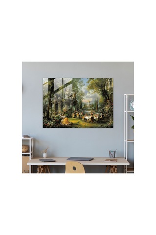Rokoko Tarzı Boyamalı Cam Duvar Tablosu - Modern Sanat İle Dekoratif Duvar Süslemesi Ro5169955