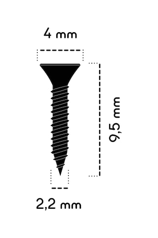 100 Adet 9,5 mm Mini Hobi Vidası Siyah