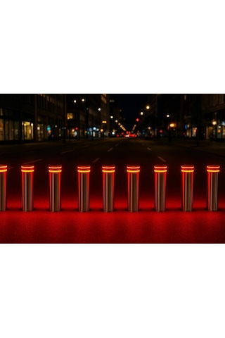 Perkotek Mb10 Hidrolik Mantar Bariyer Seti 3 Lü Otomatik Road Blocker Yüksek Güvenlik Bollard