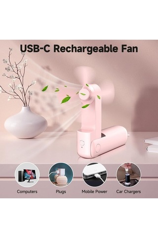 Fortunelane Usb Çift Kullanım Klipli Ventilatör: Iç/dış, Şarj Edilebilir, Mini Taşınabilir Fan