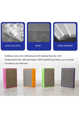 Lemestar Elmas Kaplama Cam Metal Ahşap Kenar Zımparalama Cila Aleti, 60 120 200 400 Seçenekli