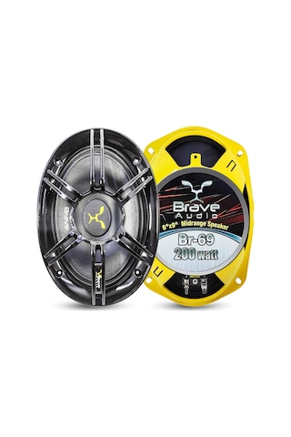 Oto Mıdrange Oval 6x9 200w Kapaklı 2 Adet Brave Br-69