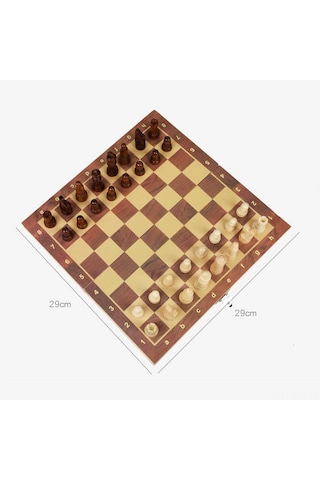 Ruicoo Taşınabilir Katlanır Ahşap Satranç Takımı - Dayanıklı Ve Renkli Tasarım, 29x29 Cm