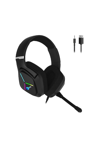 Lecoo HT406 3.5mm Jack + USB Kablolu RGB Kulak Üstü Gaming Kulaklık