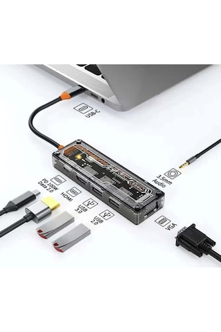 100w Usb Hdmı Vga Type-c Dönüştürücü Çevirici Adaptör Apple Uyumlu MacBook iPad Tablet Telefon Görüntü Aktarım
