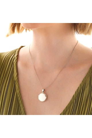 Blackcraft 925 Ayar Gümüş Kapaklı Madalyon Kadın Kolye Bc-15fe56 Renkli