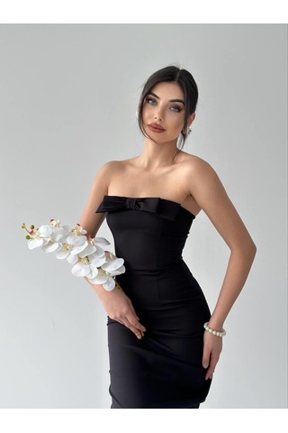 S-pazarım Önü Kurdaleli Kaelm Elbise Siyah