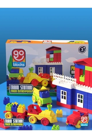 Go Blocks Train Station 100 Parça Yapı Blok Seti Yapı Oyuncakları Mega Blok