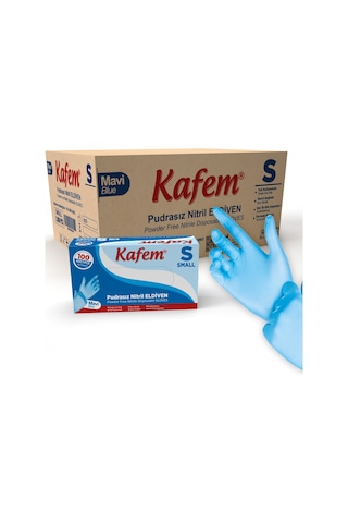 Kafem Mavi Nitril Eldiven Pudrasız (S) 100 Lü X 20 Paket (Koli)
