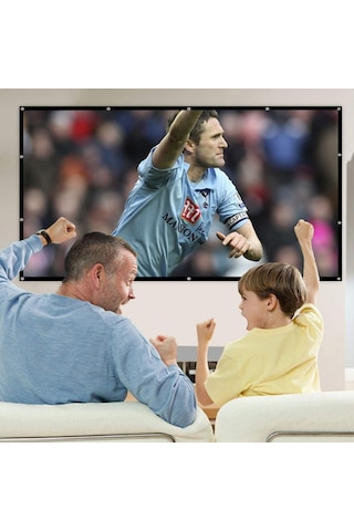 Shineyee 72 İnç 16:9 Fırlatıcı Ekranı - Katlanabilir, Taşınabilir Ve Kolay Asma Özelliği İle Sinema Ve Toplantılar İçin Optimal Görüntü Kalitesi