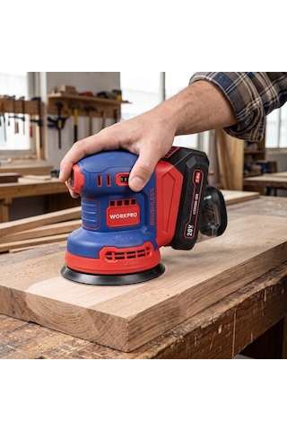 Workpro Wp392203 20volt 125mm Şarjlı Kömürsüz Devir Ayarlı Profesyonel Eksantrik Zımpara Aküsüz