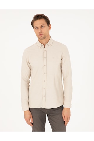 Pierre Cardin Erkek Bej Gömlek Desenli 50297998-vr011 Bej