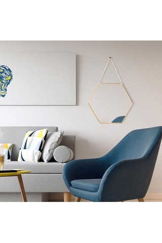 Pazly Suntek İskandinav Ferforje Duvar Duvar Boyama Banyo Ayna Altın 001 Ec Ahşap