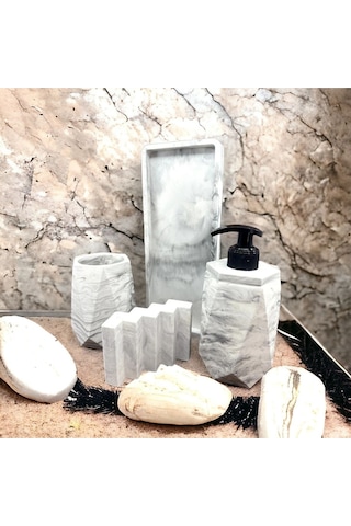 Beton Banyo Seti,dis Fircalik Takım Gri
