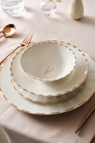 Karaca Elegance Bone Aries Metalic 24 Parça 6 Kişilik Yemek Takımı