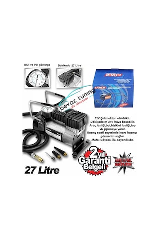 Metal Hava Kompresörü 12 Volt Çelik Gövde