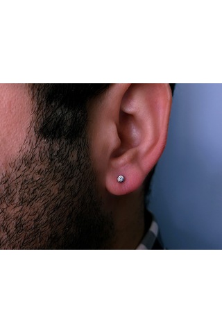 Sirius G Renk 0.05 Karat Pırlanta Tek Taş Erkek Küpesi 0815E0041