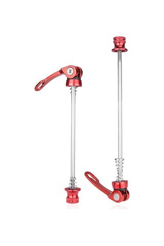 Lemestar Jyk2 Aluminyum Çelik Bisiklet Hızlı Çıkarma Mil, Dağ Yolu Bisikleti On Arka Tekerlek İçin 100-135mm, Kırmızı Çok Renkli