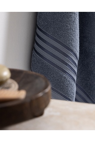 Madame Coco Marnot Bordürü %100 Pamuk Floşlu Banyo Havlusu - Mavi - 70x140 Cm 8684427300152 Çok Renkli