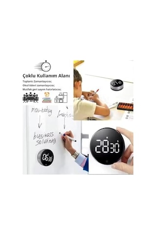 Mutfak Ve Ders İçin Dijital Zamanlayıcı, Led Ekranlı, Mıknatıslı, Kronometre, Alarm, Geri Sayım