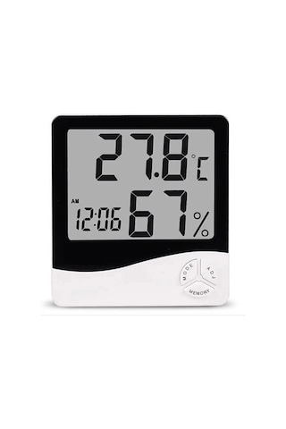 Termometre Dijital Sıcaklık Ve Nem Ölçer Duvar Tipi Masa Tipi Lcd Ekran Saat Alarm