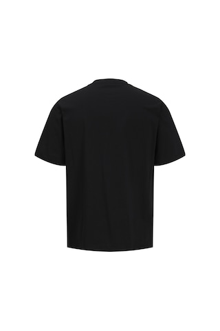 Jack & Jones Erkek Bisiklet Yaka Gögüs Baskili Tisört - Noge - 12310399 Siyah