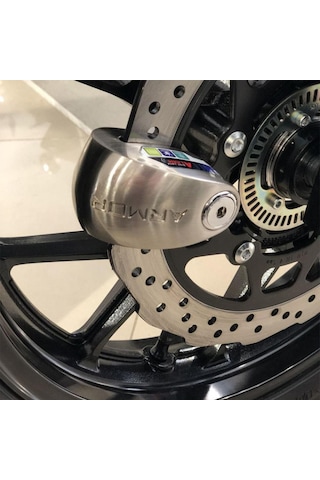 Armor 610+MVA 10MM Paslanmaz Çelik Alarmlı Karbon Disk Kilidi Gri