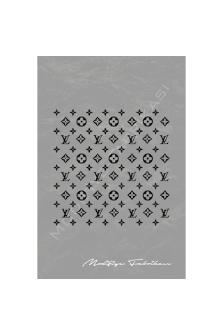 Lv Desen Sticker 25x25 Cm - Araç -motor - Laptop - Kask - Siyah -