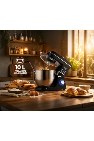 Fakir Maxychef XL Mutfak Şefi 2000 W 10 L Paslanmaz Çelik Hamur Yoğurma Ve Karıştırma Makinesi