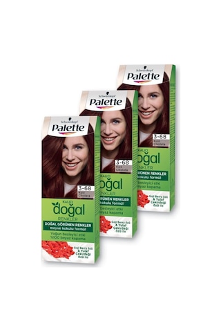 Palette Kalıcı Doğal Renkler Saç Boyası 3 - 68 Kızıl Çikolata X 3 A