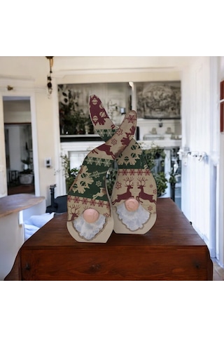 Gnome, Burnuk, Sakallı Kafadar Geyikler Ahşap Dekor