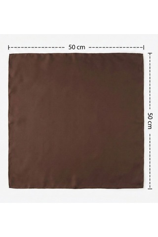 Jz Shop Düz Sade Şifon Kare Fular - Zarif Kadın Boyun Fuları Ve Bandana 50x50cm Koyu Kahverengi