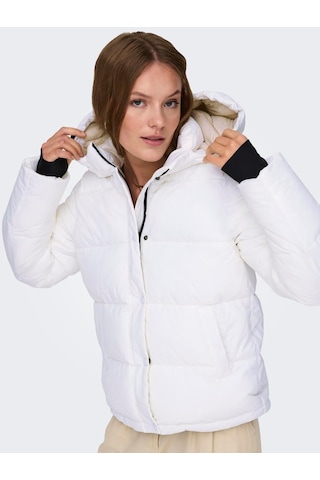 Only Kapüşonlu Beyaz Kadın Mont 15287909 001