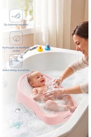 Babyjem Soft Banyo Desteği Bebek Yıkama Yardımcısı Soft Pembe
