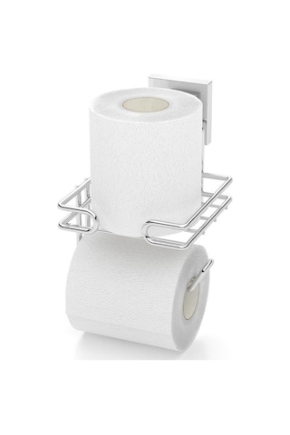 Tekno Tel Ef-275 Krom Yedekli Tuvalet Kağıtlık Yapışkanlı/vidalı Deliksiz Metal Wc Tutucu Krom
