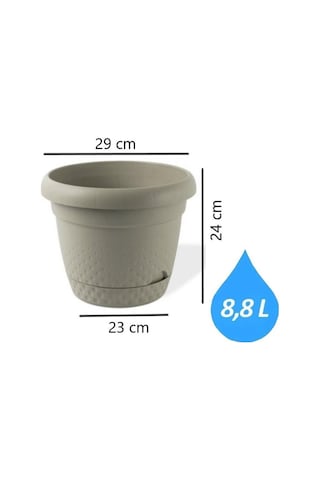 Omnipazar Krs-344 Dekoratif İnci Bitki Çiçek Saksı Takımı 8.8 Litre No 4 41993351