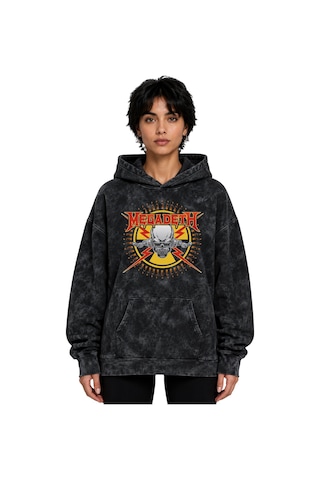 Sevbano Megadeth Rock Metal Müzik Grubu Baskılı Unisex Oversize Premium Y Siyah