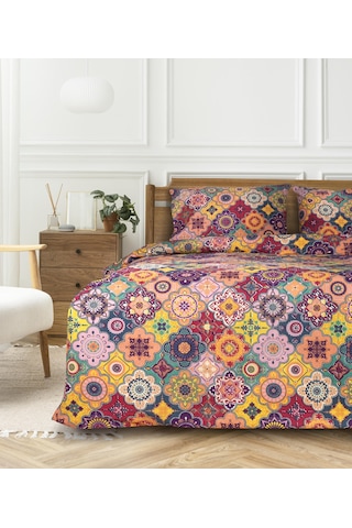 Cotton Collection Tek Kişilik Nevresim Seti Harmoni Renkli