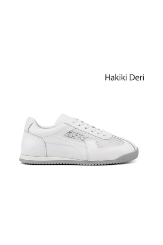 Gönderi(R) Gönderi R Kadın Beyaz Lastik Bağcıklı Hakiki Deri Sneaker Ddza83742547