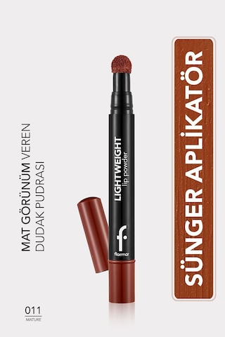 Flormar Hafif Yapılı Mat Dudak Pudrası (KAHVE) - Lightweight Lip Powder - 011 Mature - 8682536007535
