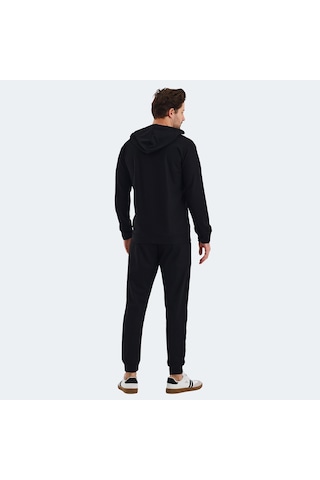 Slazenger KEEN IN Erkek Fermuarlı Kapüşonlu Cepli Siyah Eşofman Takımı