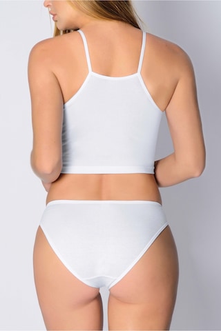 Pamuk Ribana Düz Bikini Beyaz