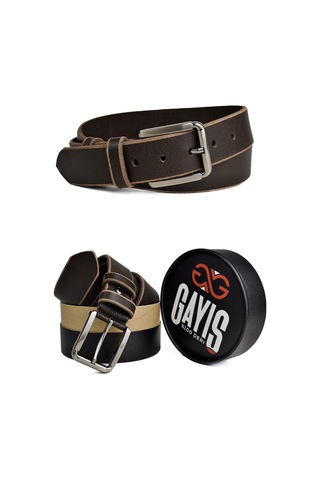 Özel Kutu Kahverengi Hakiki Deri Erkek Kot-kumaş Pantolon Kemeri