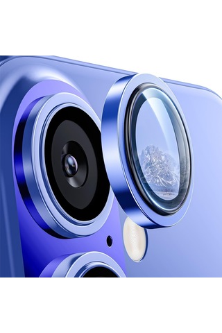 Apple Uyumlu iPhone 16 Plus Raze Metal Kamera Lens Koruyucu Lacivert