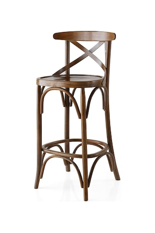Thonet Ahşap Bar Sandalyesi Ceviz
