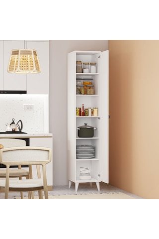 Tek Kapaklı 5 Raflı Çok Amaçlı Banyo Mutfak Kiler Dolabı