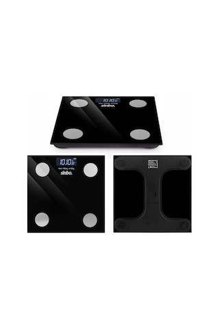 Dijital - Pilli Cam Banyo Baskülü Lcd Ekran - Sıcaklık Göstergeli 180kg/50gr 28x28cm Sbs-4466