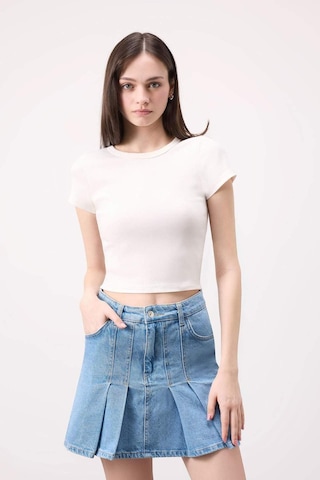 Defacto Fashion Fit Pileli Jean Mini Etek B9853AX24SMNM39 Mavi