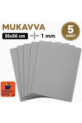 Saygılıofis Gri Mukavva 35x50 Sert Karton Sert Mukavva 1 Mm 5 Adet